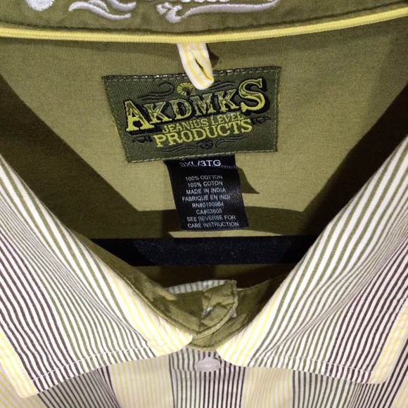 Akademiks Stripe Long Sleeve Button Down Shirt, Size 3XL - Picture 10 of 10